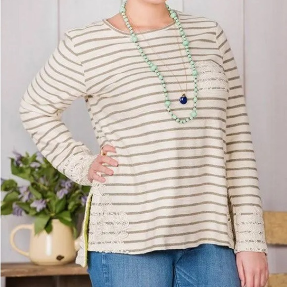 Matilda Jane Classic With A Twist High-To-Low Knit NWT Sweater Blouse Striped XS - Picture 1 of 5